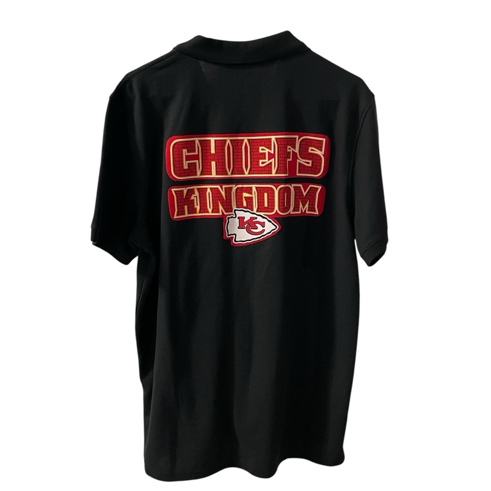 Upcycled One Of A Kind Black Polo with Chiefs Kingdom image Size L